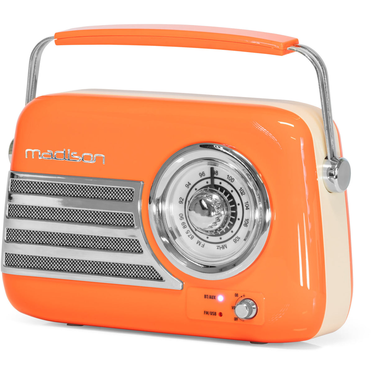 Madison Retro Radio med Bluetooth og FM (oransje)