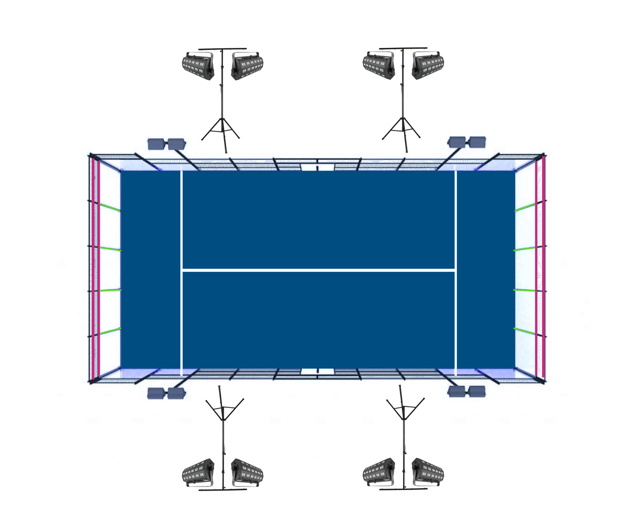 Nattpadell komplett pakke for 1 bane