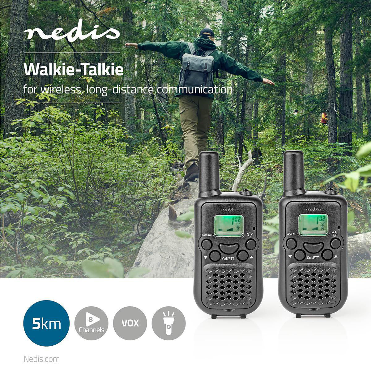 Nedis Walkie Talkie-sett (opptil 5 km)