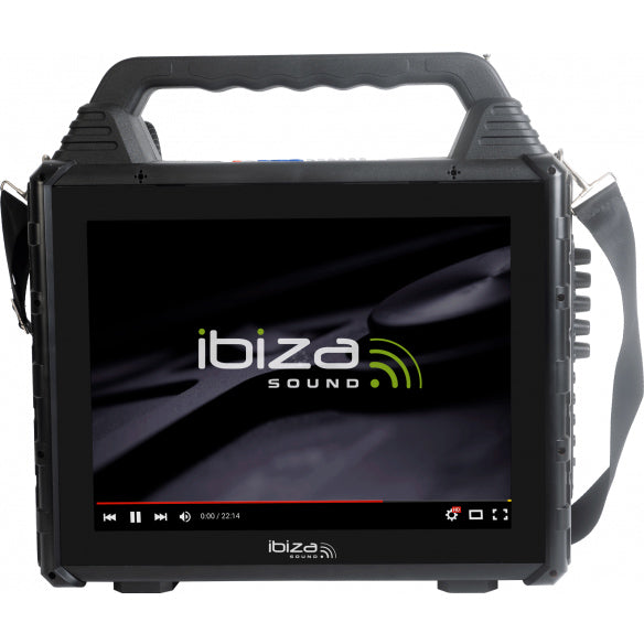 Bærbart karaokesystem med skjerm og 2 mikrofoner