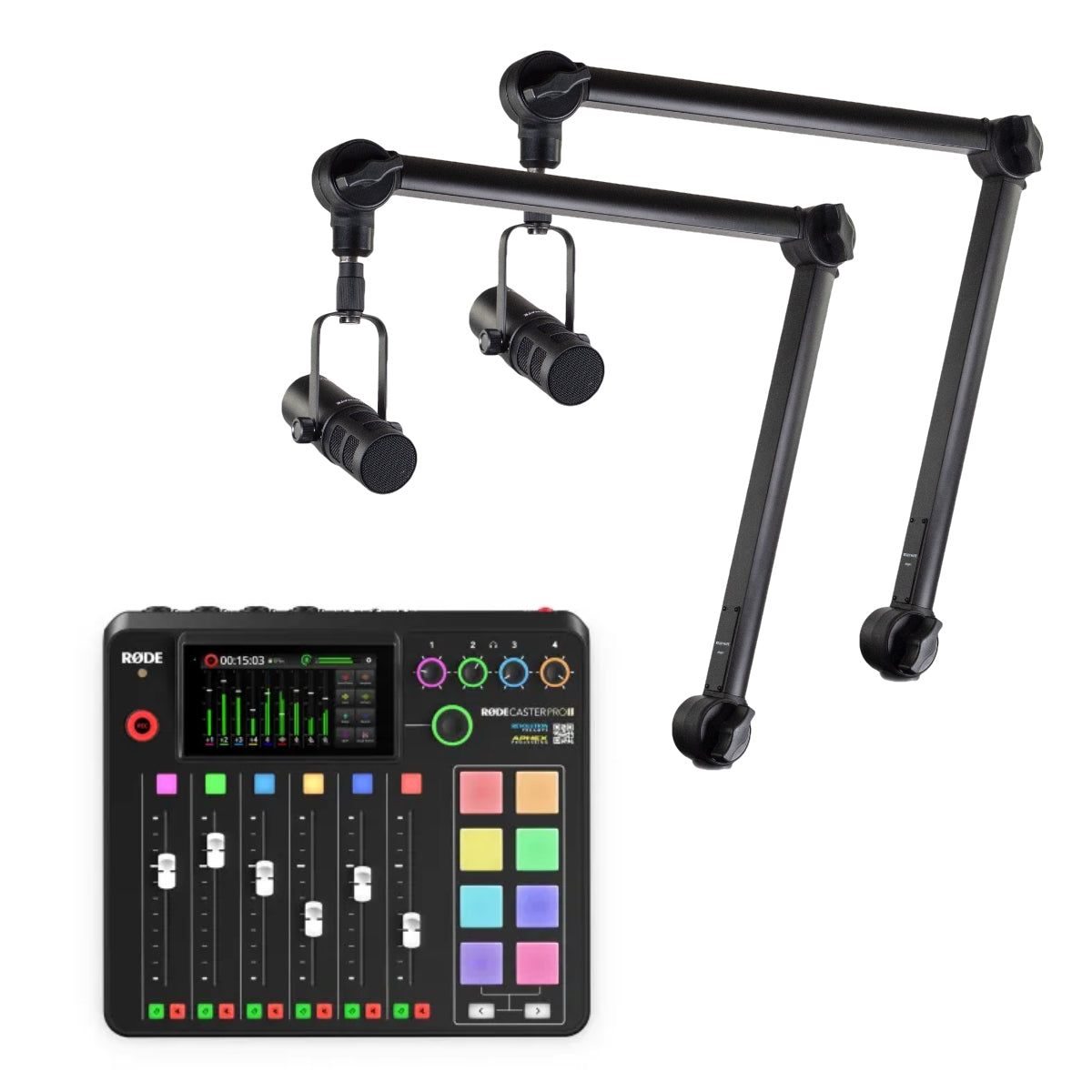 RØDE Rødecaster Pro II podcastpakke (2 personer)
