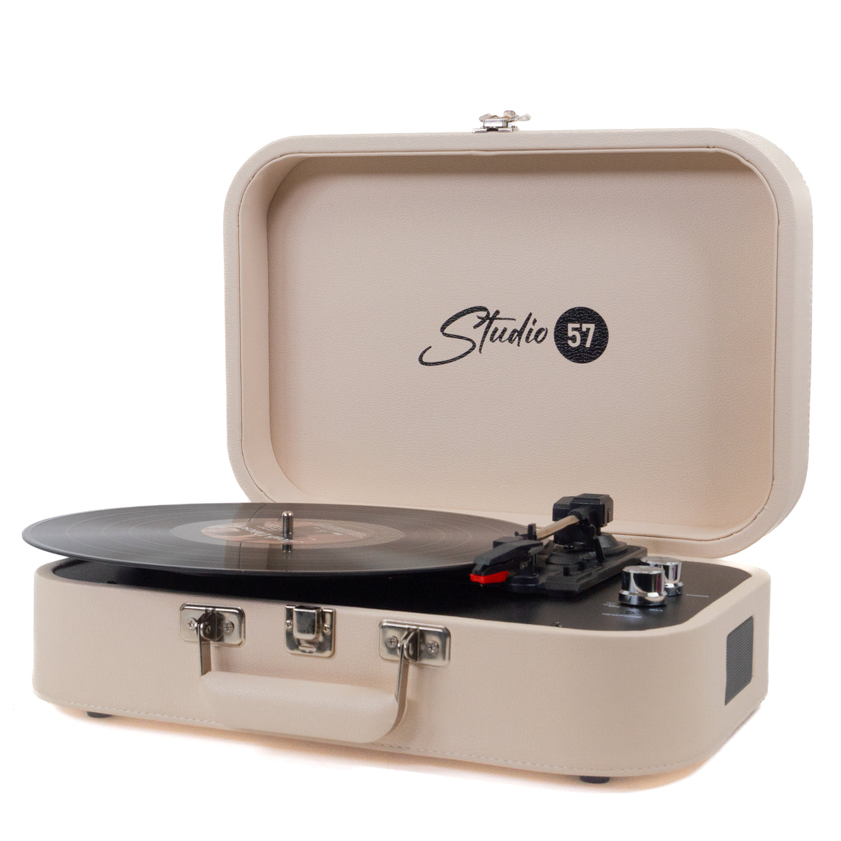 Studio 57 Mellow platespiller med LP-stativ (Hvit)