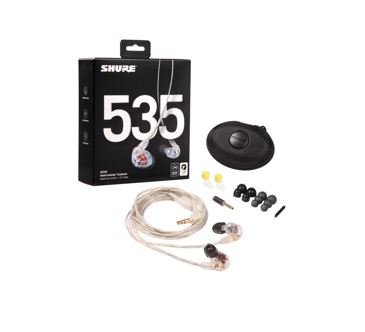 Shure SE535 In-Ear-hodetelefoner (klare)