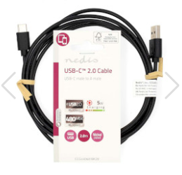 USB-C til USB-A-kabel (2m)