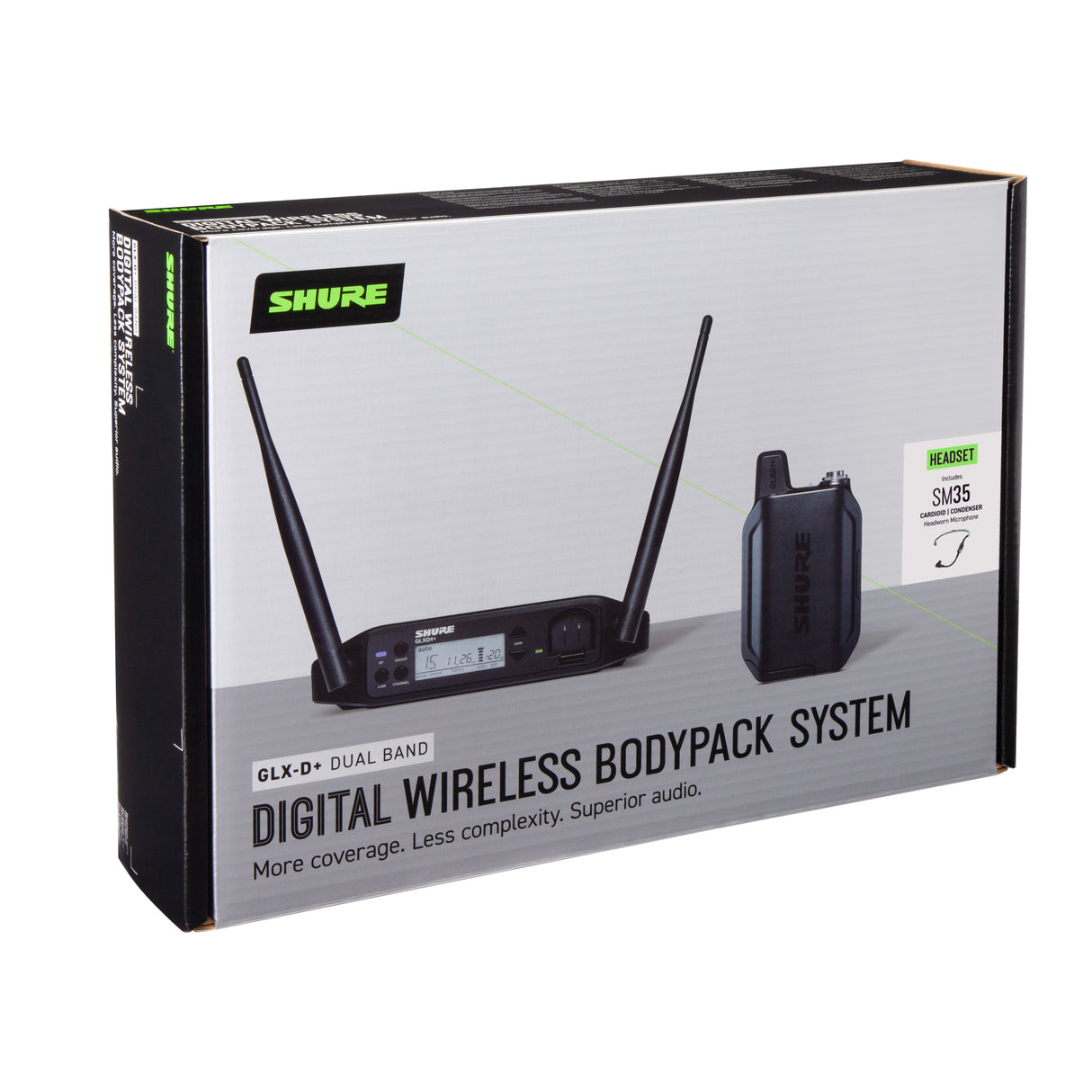 Shure GLXD14+ SM35 trådløst hodesett (2,4 + 5,8 GHz)