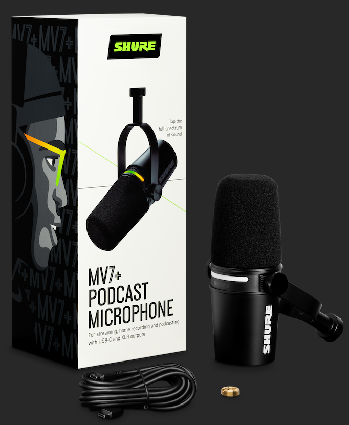 Shure MV7+ podcastmikrofon (svart)