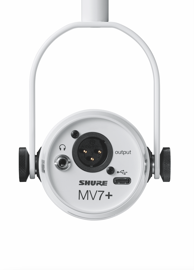Shure MV7+ podcastmikrofon (hvit)