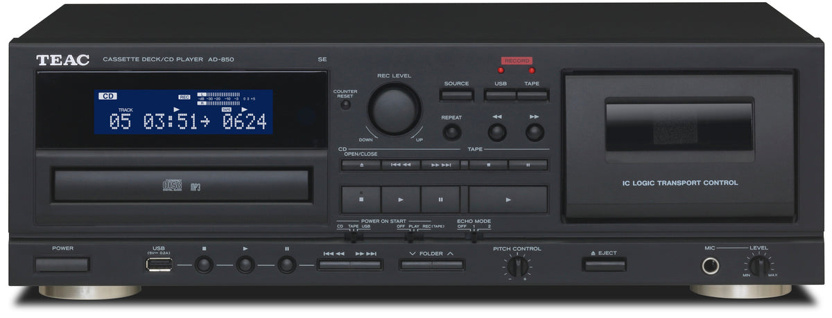 TEAC AD-850-SE CD- og kassettspiller med USB (svart)