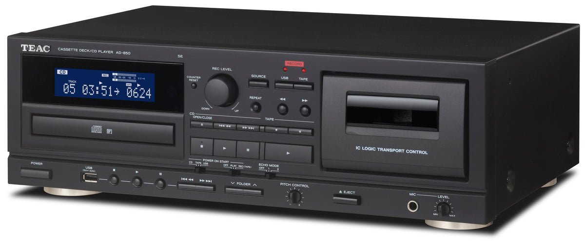 TEAC AD-850-SE CD- og kassettspiller med USB (svart)