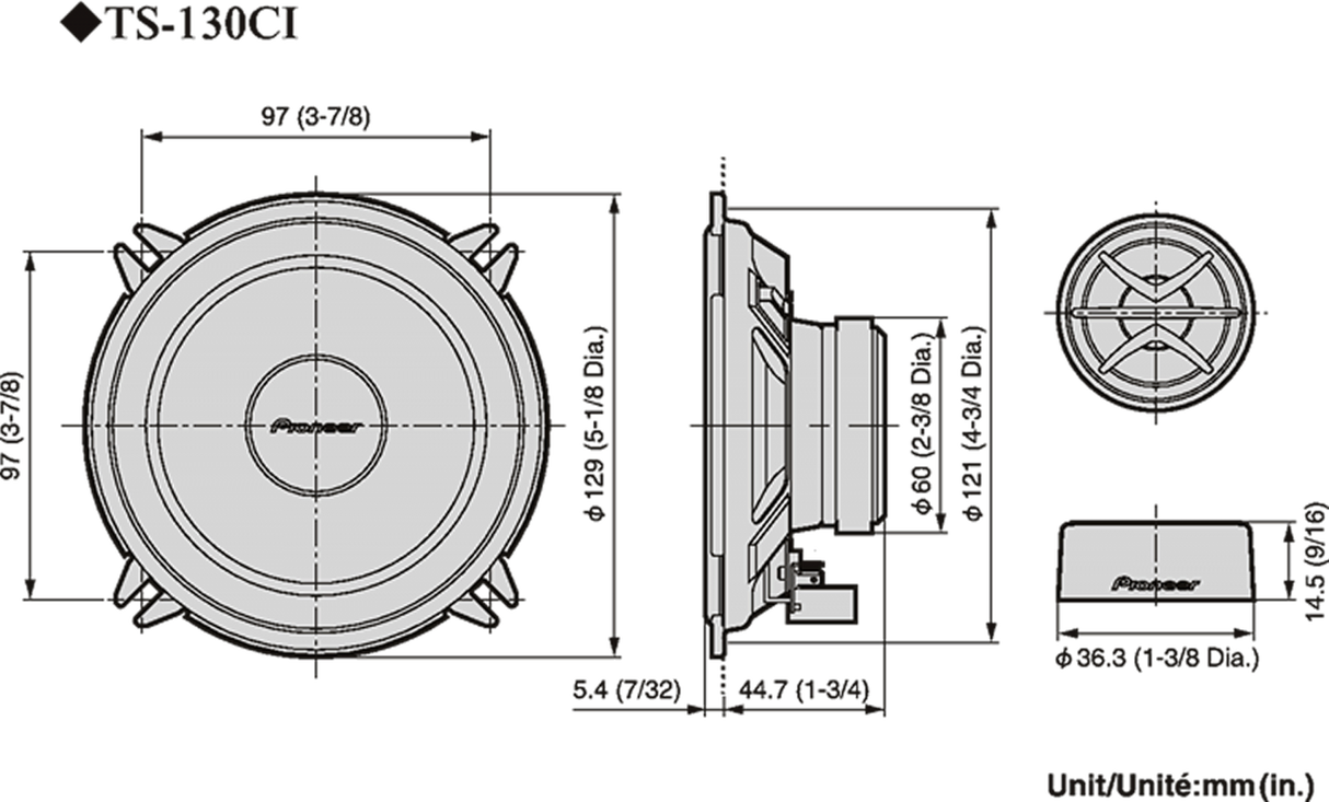 Pioneer TS-130Ci bilhøyttaler (13 cm, 5,25")