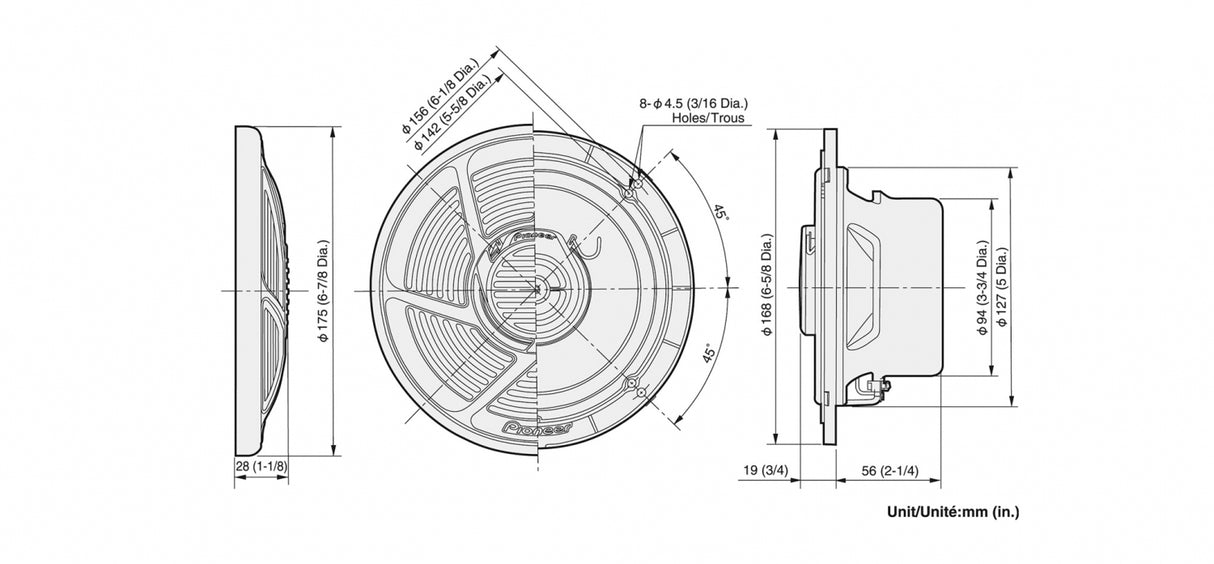 Pioneer TS-MR1640 marine høyttalere