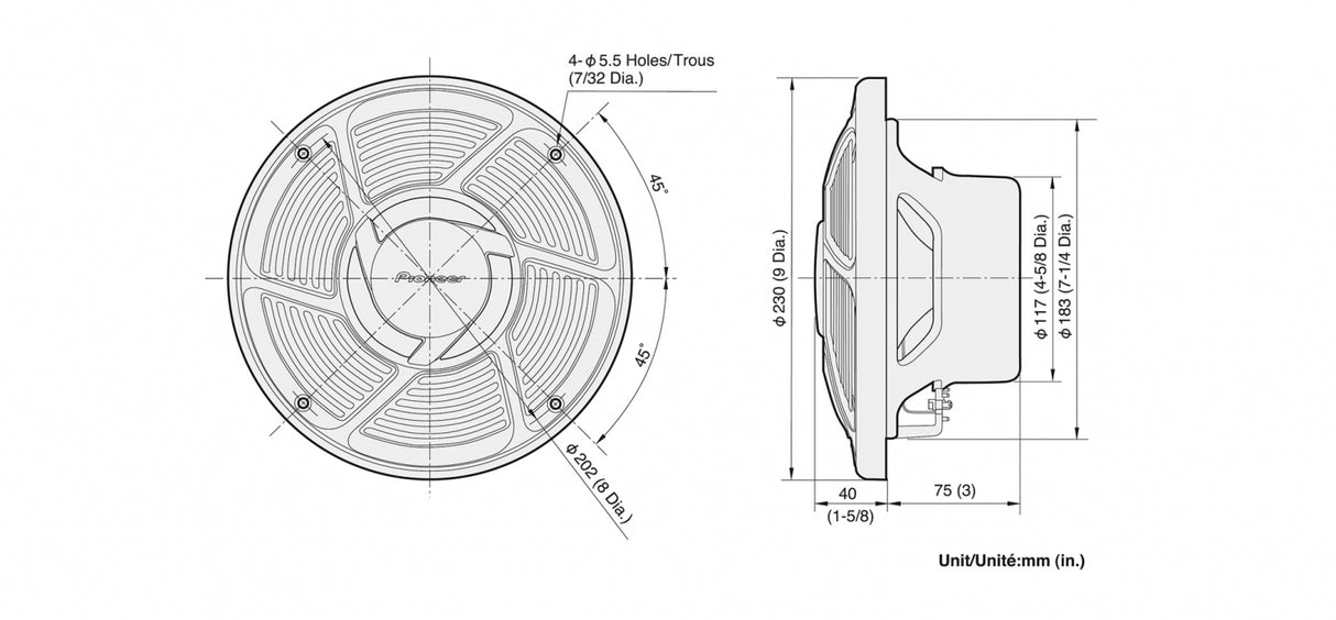 Pioneer TS-MR2040 marine høyttalere