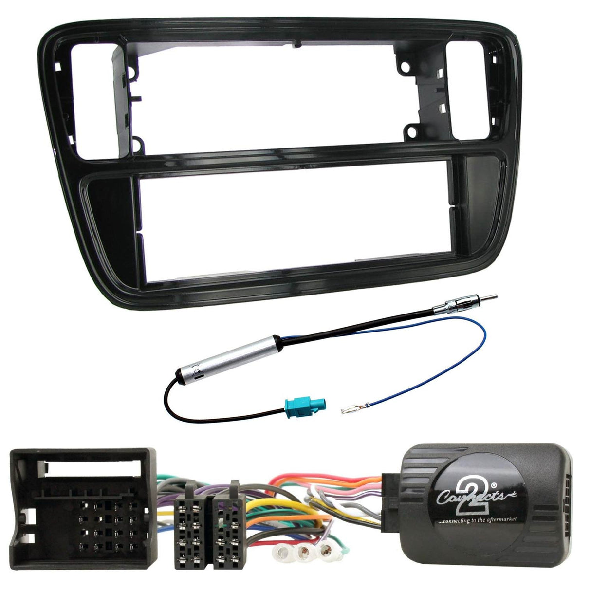 1-DIN KIT for Mii, Citigo og oppover (Blank Black)