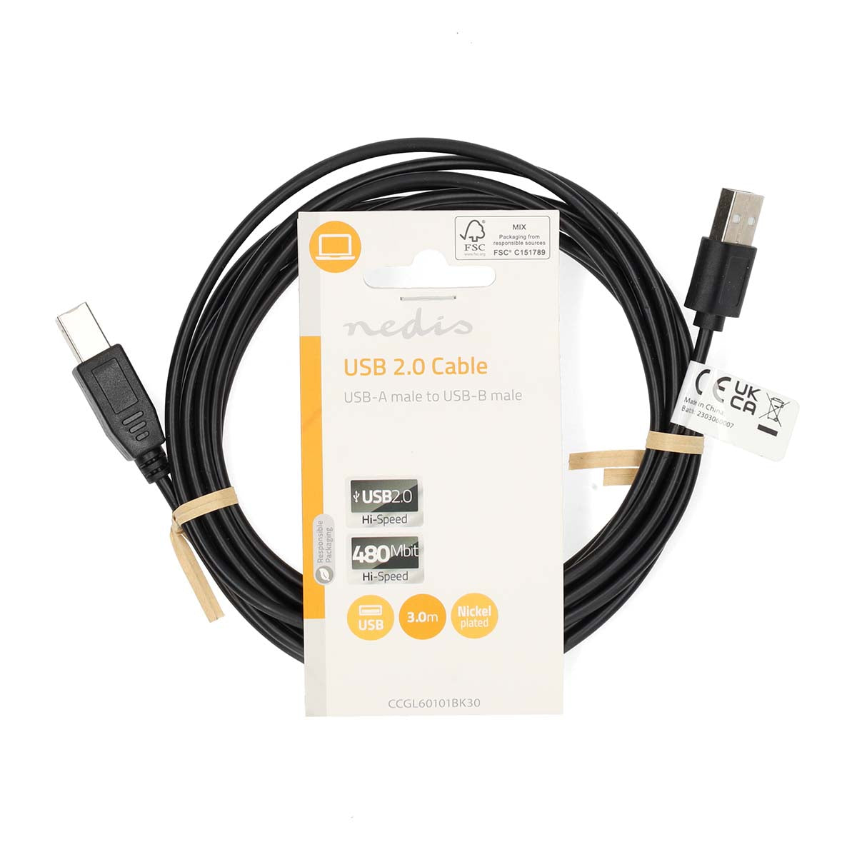 USB-A til USB-B (3m)
