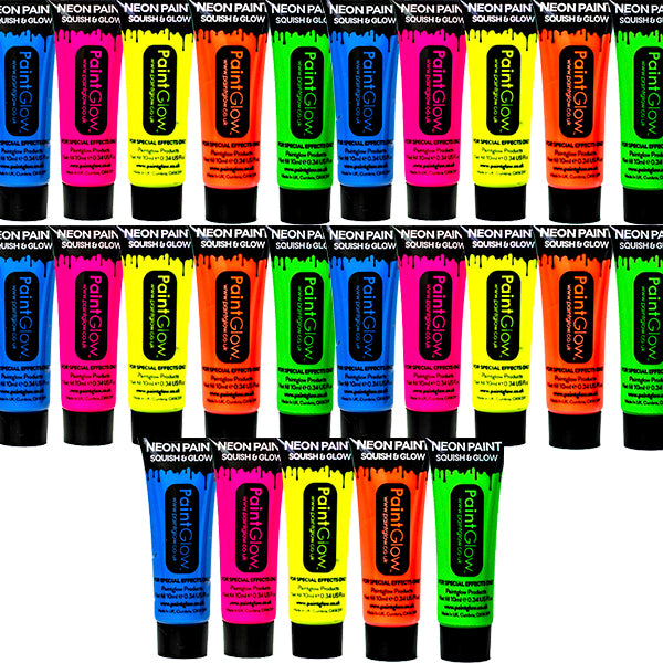 UV ansikts- og kroppsmaling for 25 personer