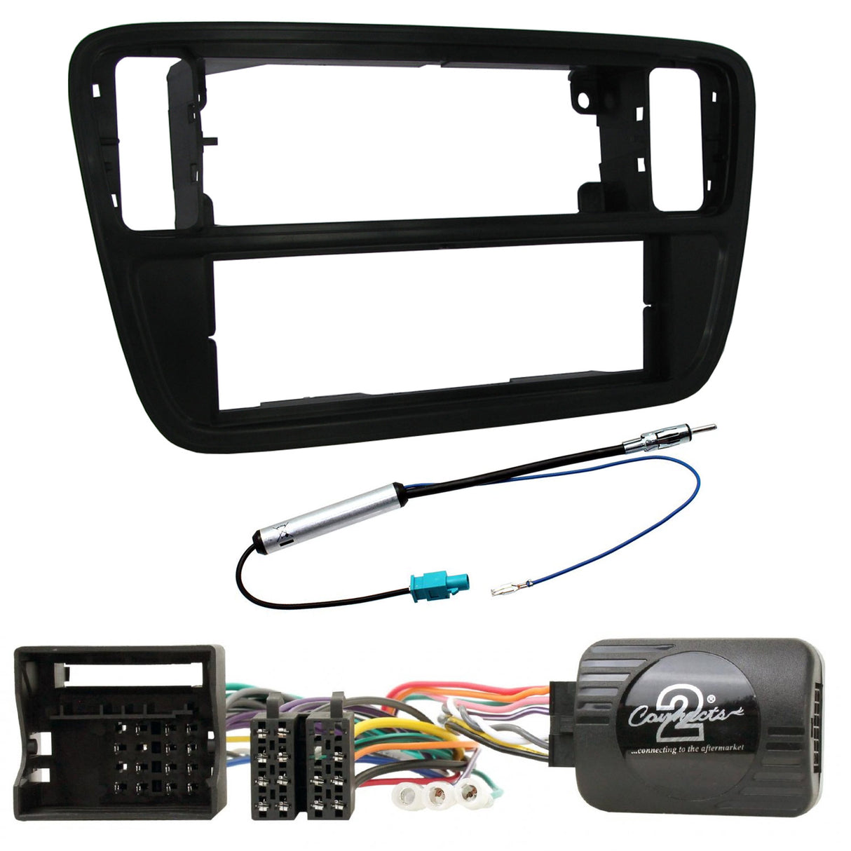1-DIN KIT for Mii, Citigo og oppover (matt svart)