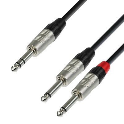 Y-delt kabel Stereo til 2x Mono Jack (1,5 m)