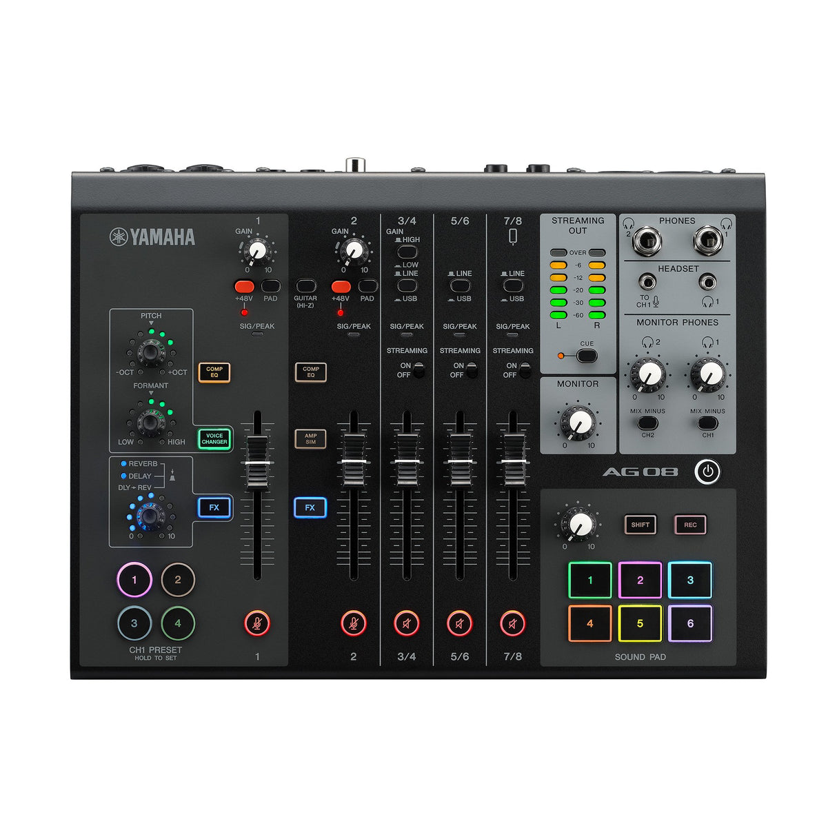 Yamaha AG08 Live Streaming Mixer (svart)