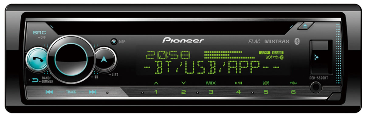 Pioneer DEH-S520BT 1-DIN bilstereo med CD, Bluetooth og Spotify