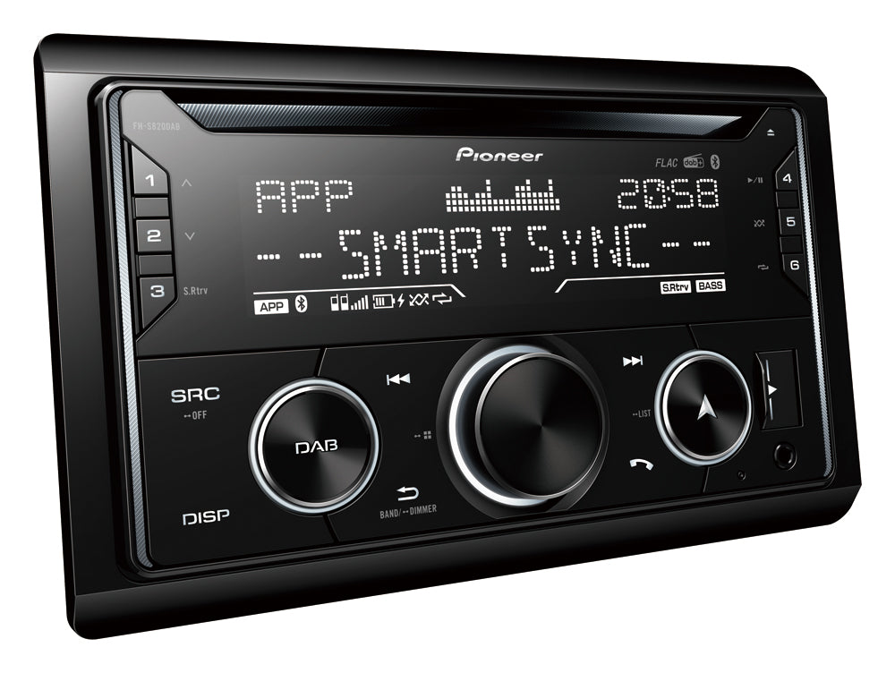 Pioneer FH-S820DAB 2-DIN bilstereo med DAB og Bluetooth