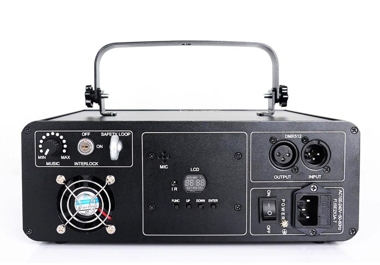 Ibiza laserlys med DMX (RGB, 500MW)