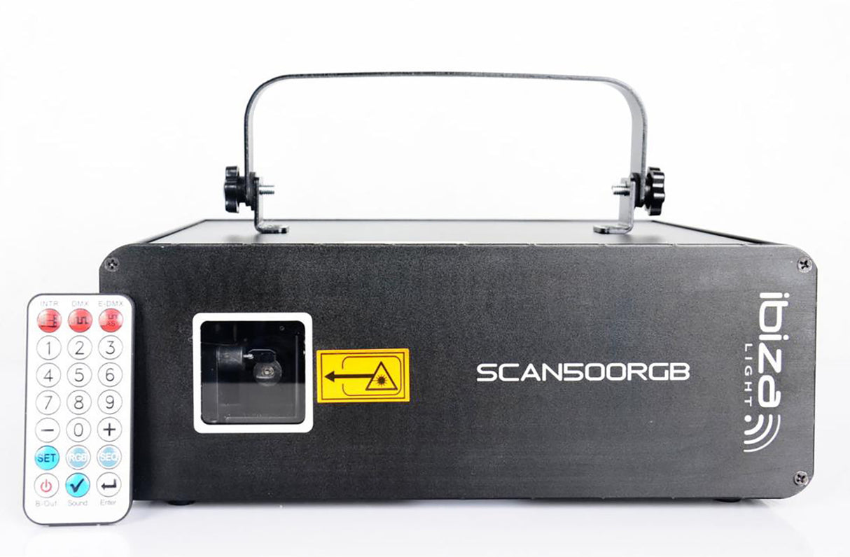 Ibiza laserlys med DMX (RGB, 500MW)