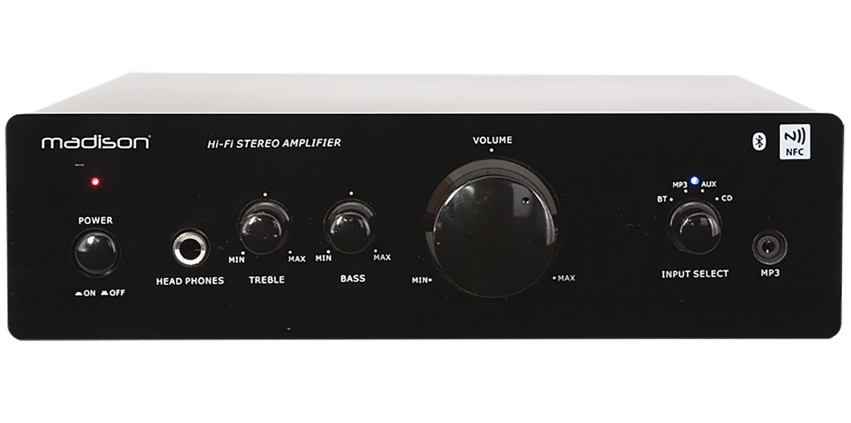 MAD1000 HI-FI-forsterker med Bluetooth (2x50W)