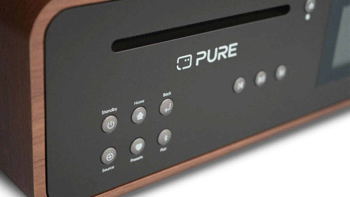 Pure Classic Stereo Hi-Fi System – DAB+, CD, Bluetooth, 100W, Valnøtt