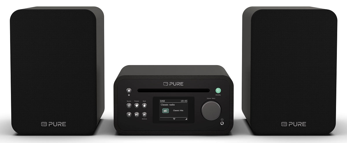 Pure Classic Stereo Mini Hi-Fi System – DAB+, CD, Bluetooth, 40W, Svart