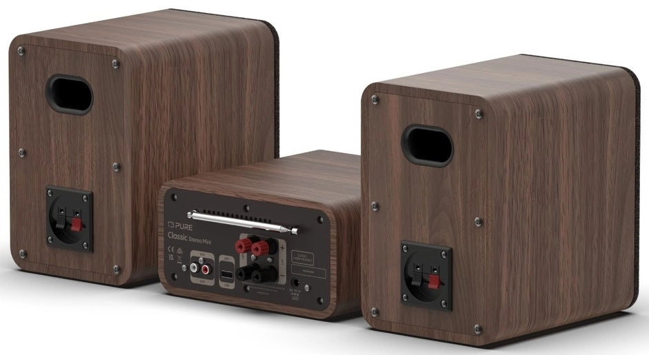 Pure Classic Stereo Mini Hi-Fi System – DAB+, CD, Bluetooth, 40W, Valnøtt