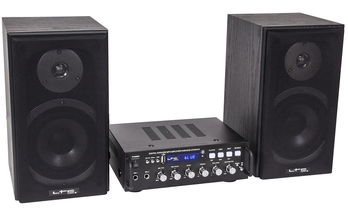 Karaokesystem med Bluetooth og ekko (2x 75W)