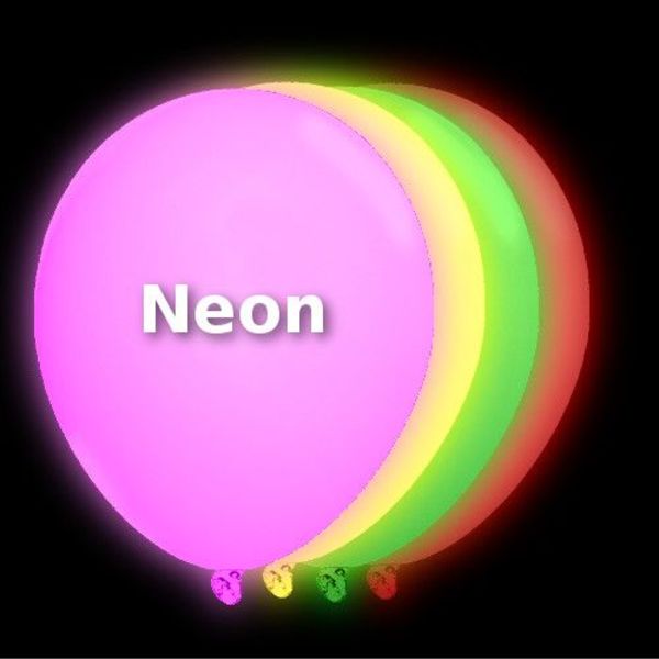 Neonfargede UV-ballonger (Mix, 100 stk.)