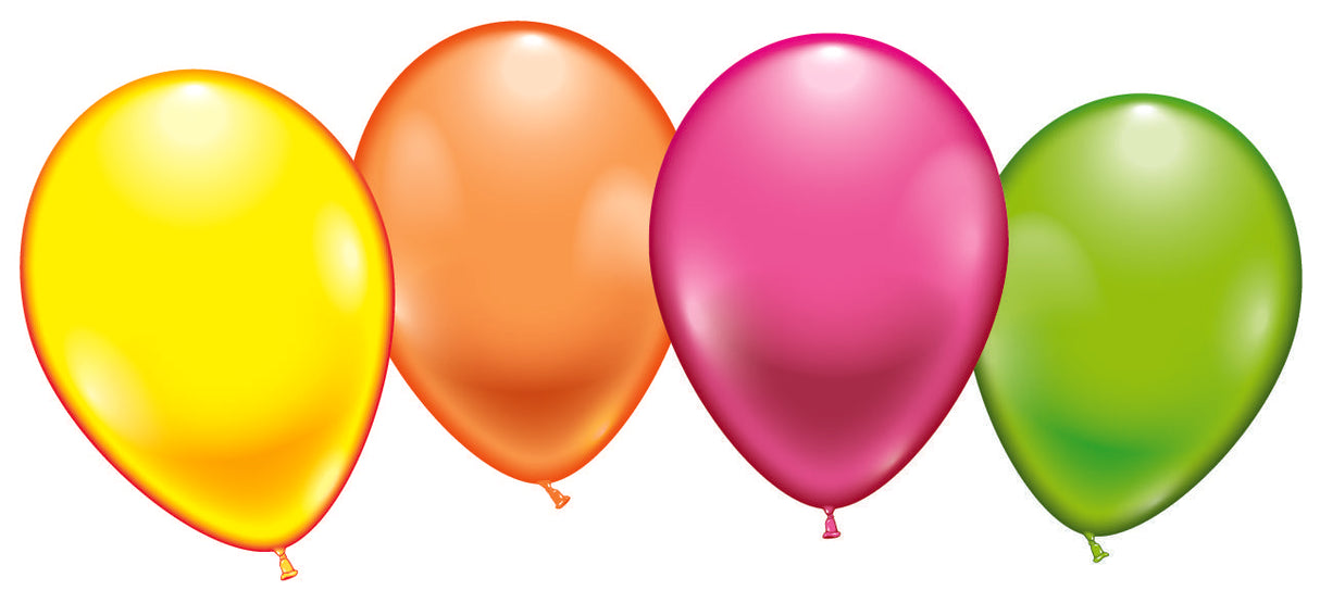 Neonfargede UV-ballonger (Mix, 100 stk.)