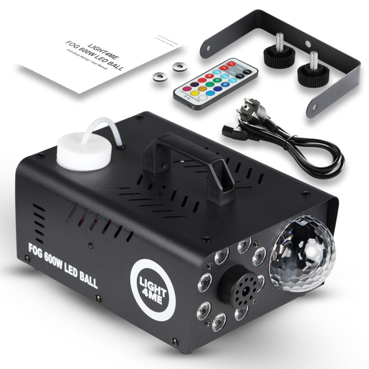 Light4Me Fog 600W LED Ball røykmaskin – RGB discoeffekt