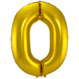 0-formet tallfolieballong (gull, 86 cm)
