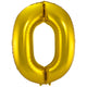 0-formet tallfolieballong (gull, 86 cm)