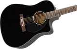 Fender CD-60SCE Dreadnought Western gitar (svart)