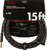Fender Deluxe gitarkabel vinkelplugg ( Black tweed, 4,5 m)