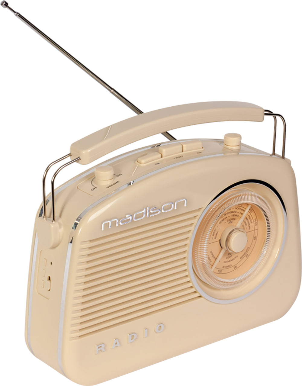 Madison Retro Radio med Bluetooth (beige)