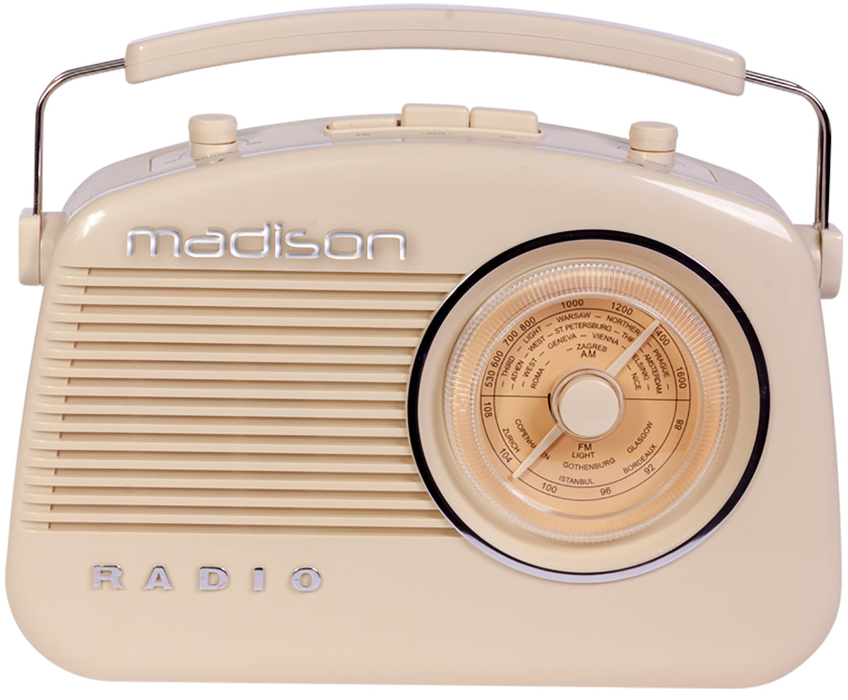 Madison Retro Radio med Bluetooth (beige)