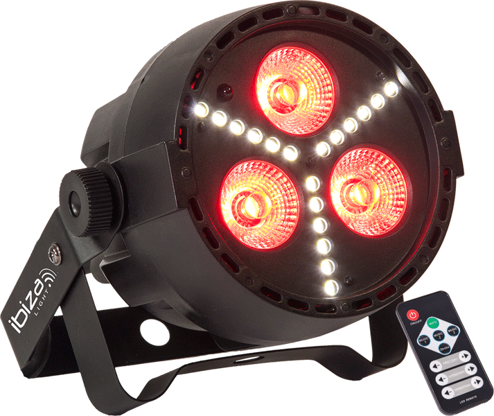 Ibiza LED PAR-lampe RGBW med strobe (15W)