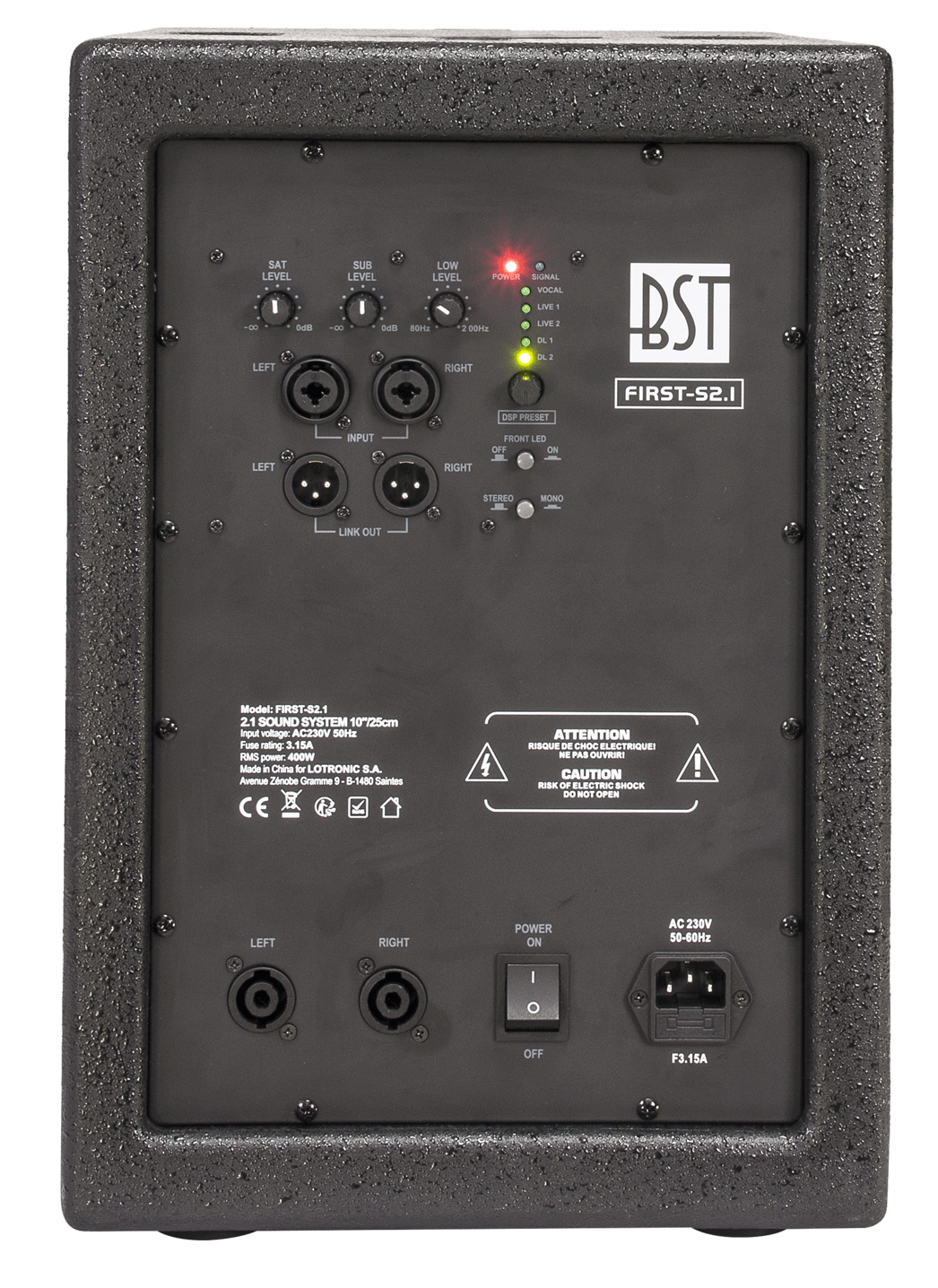 BST FIRST 2.1 aktivt høyttalersystem (400W)