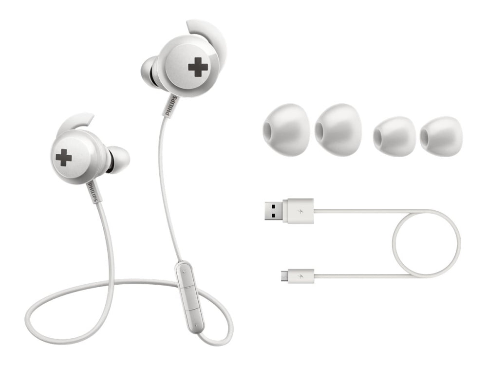 Philips SHB4305W Bluetooth sportshodetelefoner (hvite)
