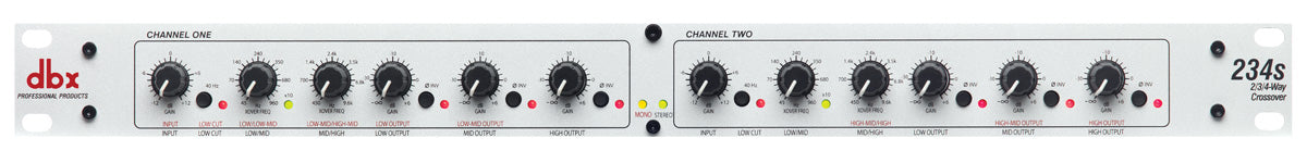 dbx 234S Stereo 2/3-veis, Mono 4-veis crossover