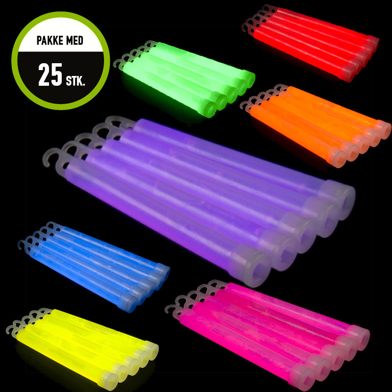 25 stk. Glowstick 6''