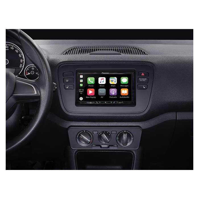 2-DIN-ramme for Mii, Citigo og oppover (Blank Black)