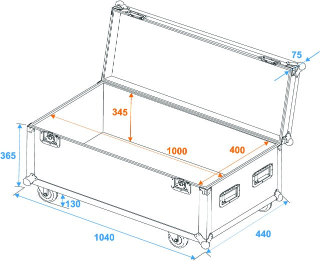 Eurolite Flightcase Pro m. hjul (100 x 40 x 40 cm)