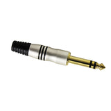 Kabelplugg 6,3 mm Jack Stereo Gold