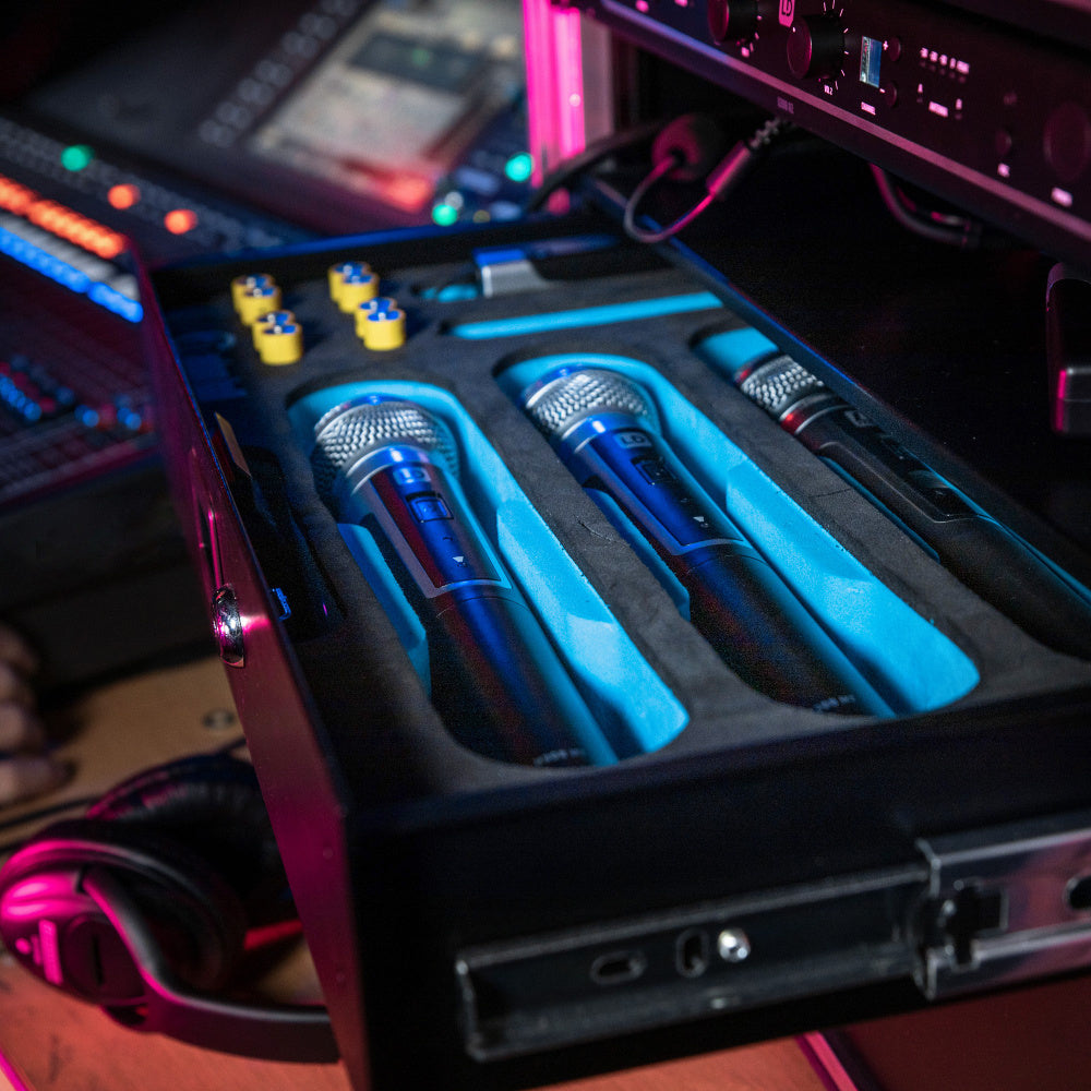 Innlegg for 19" 2U rackskuff for trådløse mikrofoner