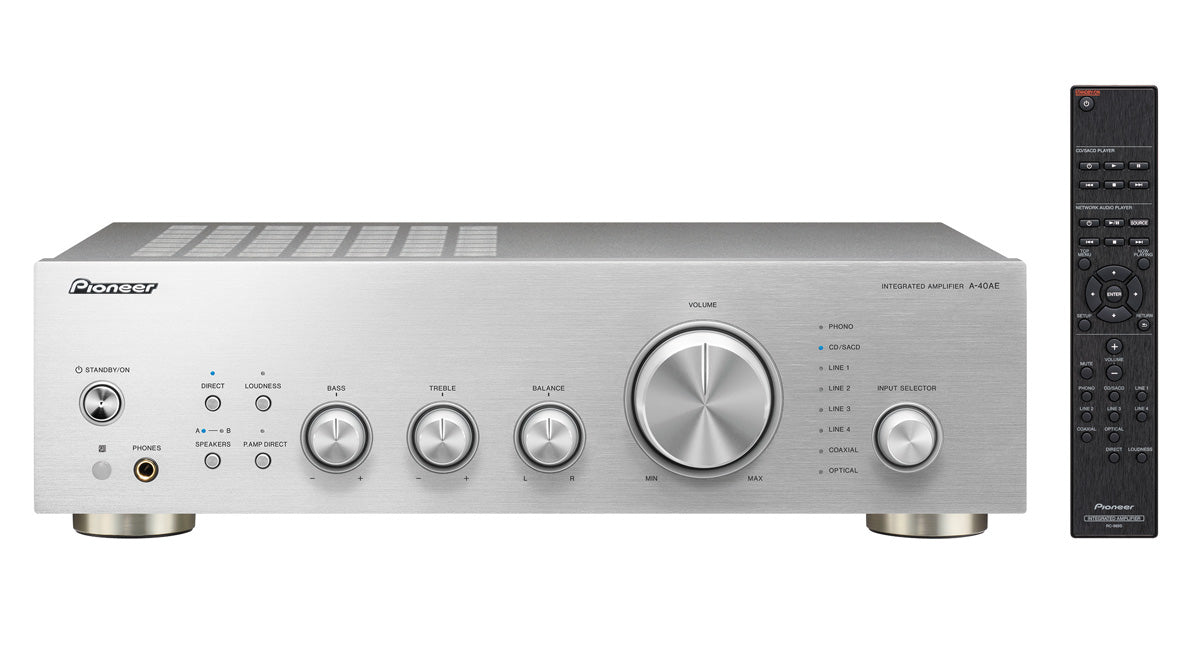 Pioneer A-40AE HI-FI-forsterker (sølv, 2x60W)